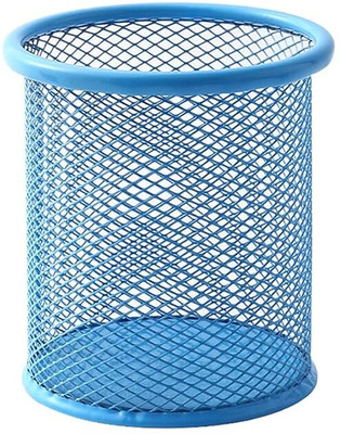 KESHU ENTERPRISE 1 Compartments metal Metal Pencil Desk Holder (blue/pack of 1/round)(Blue)