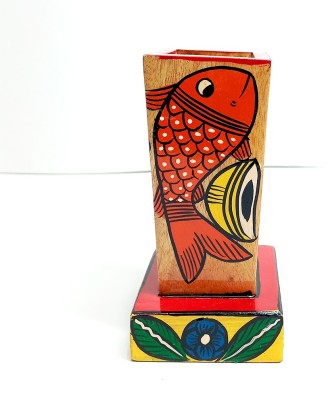 Akibuki 1 Compartments Wood Pen Stand(Multicolor)