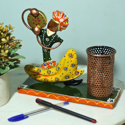 India fexim 1 Compartments Iron Pen stand /Pencil stand(Multicolor)