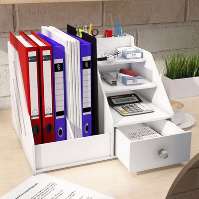 zvonko 6 Compartments Plastic DESKTOP STATIONERY ORGANIZER(Multicolor)