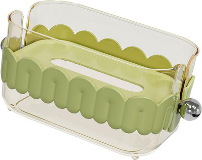 Meneflix 1 Compartments Luxury, Wet/Dry Wipes Dispenser Box, Dustproof for Home Office Tissue Box(Green)