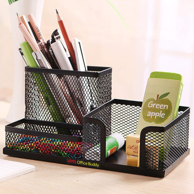 crownsmill 3 Compartments metal Storage Stand(Black)