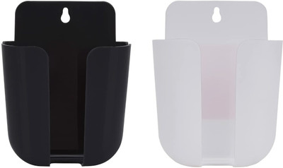 draval 2 Compartments plastic Wall Mount Mobile Phone Stand AC / TV Remote , charging(Multicolor)