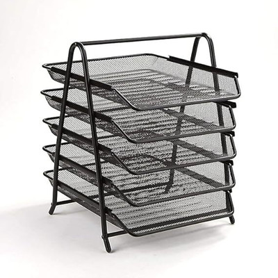 AONEPTER 5 Compartments Metal ‎Sliding Shelf(Black)