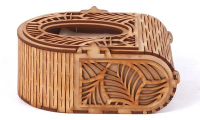 LAKHAJI 1 Compartments wooden tissue holder(Brown)
