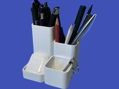 payneer 4 Compartments plastic The Tidy Tower Case Holder Pen & Pencil Holders Multi-Functional Stand for Home(White)