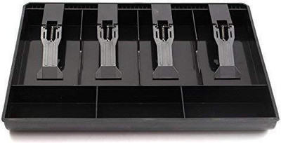 SUKHAD 7 Compartments ABS Plastic Cash Box(Black)