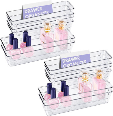 KUBER INDUSTRIES 12 Compartments Acrylic Desk Organizers(Transparent)