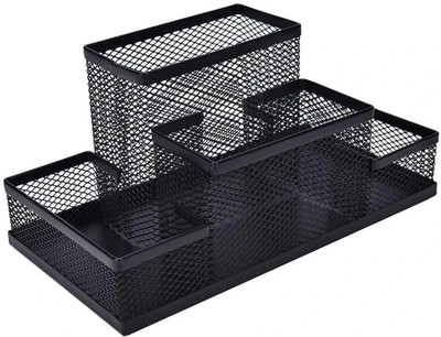 labh 4 Compartments Metal Storage Boxes(Black)