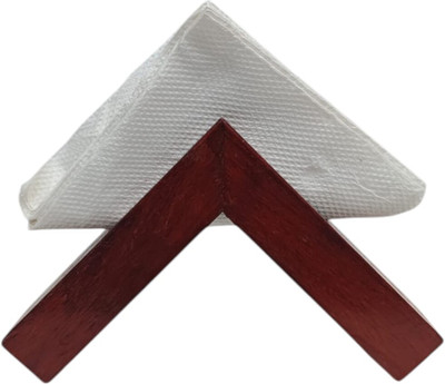 MSInteriors 1 Compartments TEAK WOOD TISSUE HOLDER(Red)