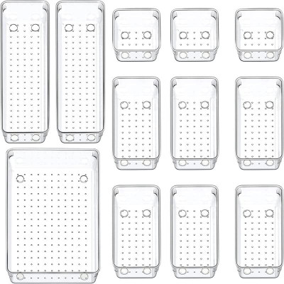 Lifewit 12 Compartments Plastic Drawer Organizer(Clear)