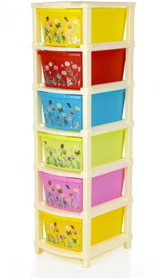 Pinkwhale 6 Compartments Plastic NEW 6XL PRINTED MODULAR DRAWER SYSTEM MULTI PURPOSE STORAGE BOX BASKET(Multicolor)