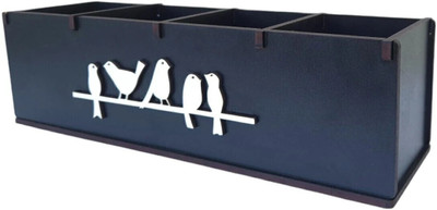 Giftingcare 4 Compartments Wooden Desk Organizer, Stationery, Pen, Stand for Office & Home. Desk Organizer(Black)