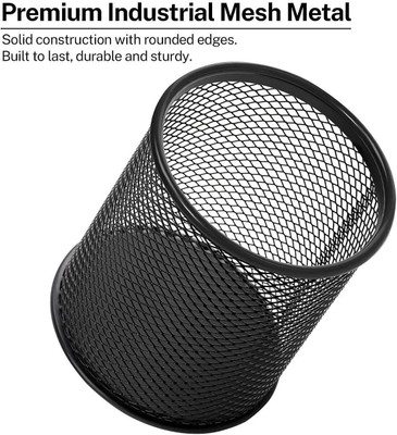 Cltllzen 1 Compartments Metal Pen Stand Home & Office Uses(Black)