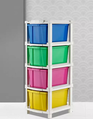 ELIGHTWAY MART 4 Compartments Plastic Desk Organizer Drawer(Multicolor)
