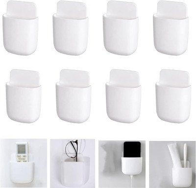 JDNMFASHION 8 Compartments Plastic remote holder(White)