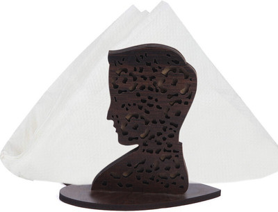 LAKHAJI 1 Compartments wooden tissue holder(Black)