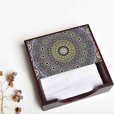 KOLOROBIA 1 Compartments Wooden Napkin Holder(Multicolor)
