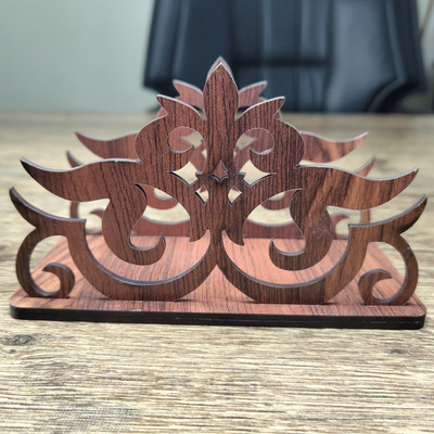 WallDaddy 1 Compartments Wood Crown Tissue Paper Holder(Brown)