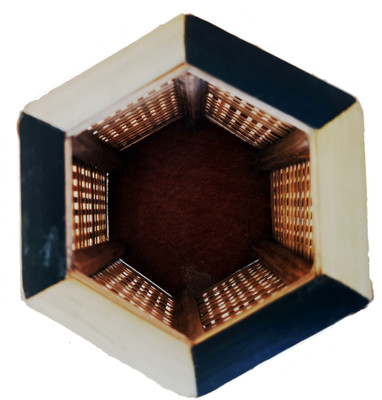 Das Departmental Store 1 Compartments Bamboo Hexagonal Pen Stand(Brown, Black)