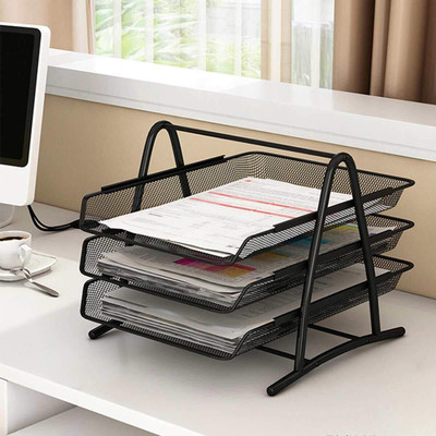 Jest nest 3 Compartments 3 File Or Document Holder(Black)