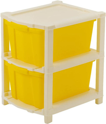Pinkwhale 2 Compartments Plastic Modular Drawer(Yellow)