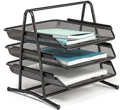 hari 3 Compartments Matel Stainless steel Rack Holder(Black)