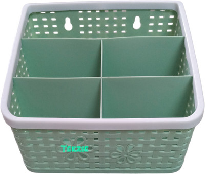 Tekzie 5 Compartments Plastic Desk Organizer(Multicolor)