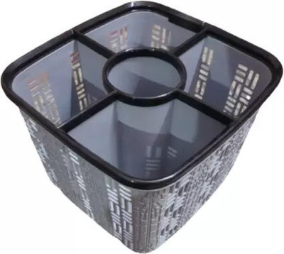 Aglor 5 Compartments Plastic Pen stand(Grey)