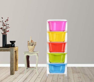 MAHADEV ENTERPRISE 5 Compartments Plastic Chest of Drawers(Multicolor)