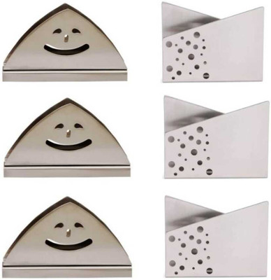 Fably 6 Compartments Stainless Steel 6 pcs Stainless Steel Best Quality Napkin Holder (pack of 6)(Silver)