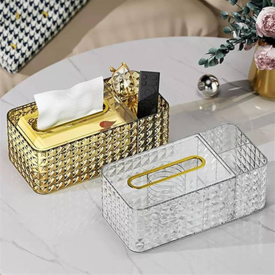 DIYAL ENTERPRISE 1 Compartments Acrylic Tissue holder(Multicolor)