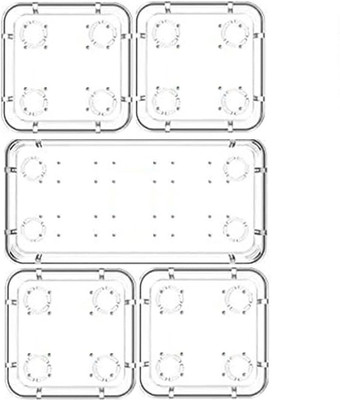 vulrian 5 Compartments plastic Storage Organizer drawer tray for home kitchen and bathroom(clear)