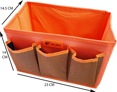 TUHI 4 Compartments Nylon Multi Purpose Pocket Holder,Makeup Holder,Pen Holder(Orange)