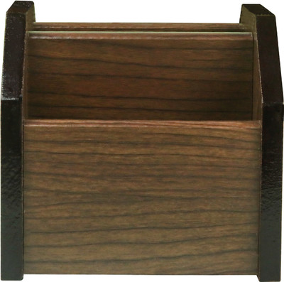 Rushaan 4 Compartments Wood Wooden Pen Stand/Pencil Stand(Brown)