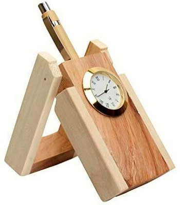 The Modern Gallery 1 Compartments wooden Pen stand(Light Brown)