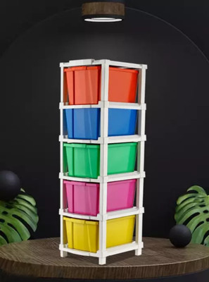 HUMBLE KART 5 Compartments Plastic Chest of Drawers(Multicolor)
