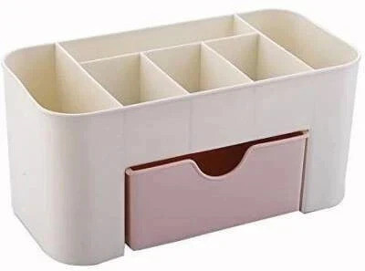 Sitaram Creation 7 Compartments PLASTIC STORAGE HOLDER(White, Pink)