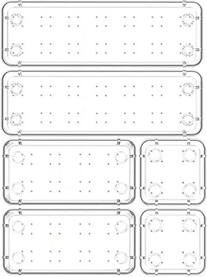 Lifewit 6 Compartments Plastic Drawer Organizer(Clear)