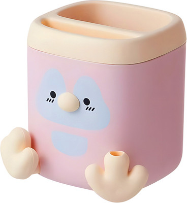 poksi 2 Compartments Plastic Pen Stand(Multicolor)