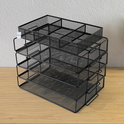 HOMESTIC by Kuber Industries 1 Compartments Iron desk_organizer(Black)