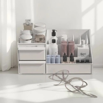 Charmpeak 7 Compartments Drawer Organizer Box for Beauty & Stationery Storage Drawer organizer box(White)