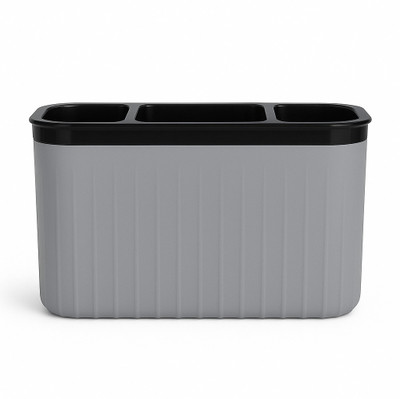 COVILTA 3 Compartments Plastic Multi-Purpose Storage Organizer(Grey)