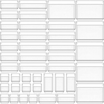Lifewit 42 Compartments Plastic Drawer Organizer(Clear)