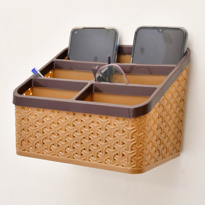 CRAZYGOL 5 Compartments Plastic Plastic Desk Organizer Helps keep the desk tidy and organized,making(Brown, Multicolor)