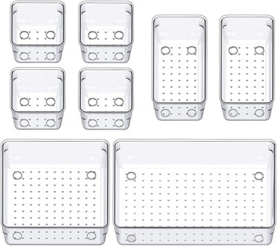 Kepzell 8 Compartments Plastic Storage holder(Clear)