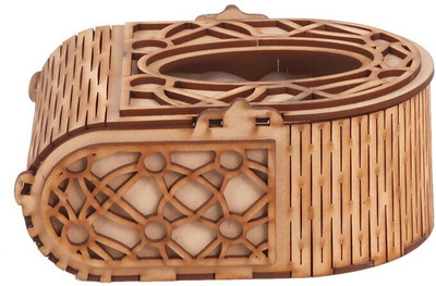 LAKHAJI 1 Compartments wooden tissue holder(Brown)