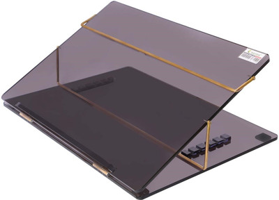 RASPER 1 Compartments Acrylic Table Top Elevator Adjustable Height Writing Desk Office Table Top Easy Reading Desk With Adjustable Height (Standard Size 21x15 Inches) With 1 Year Warranty(Smoke Black, 1 Year Warranty)