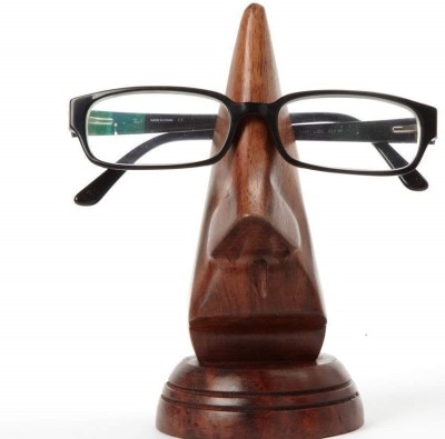 Bogenlite 1 Compartments wooden Art Eyeglass Round Shape Spectacle Holder Handmade(Brown)