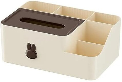 NISHIVDL 6 Compartments plastic Napkin Dispenser with Storage Compartment(Multicolor)